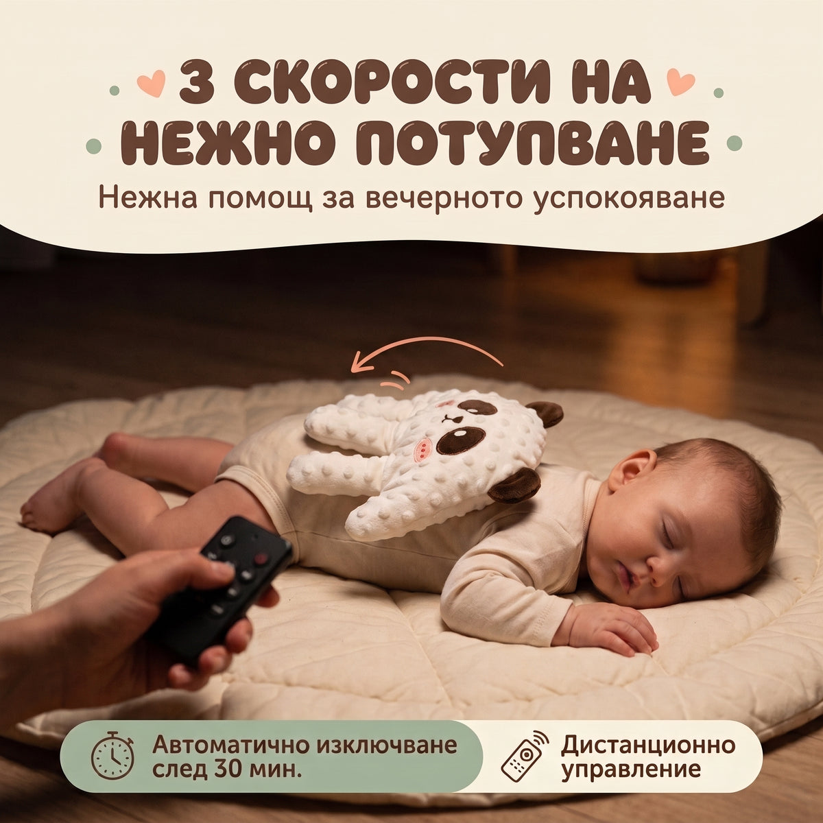 Приспиваща играчка с нежно потупване-NannyHug