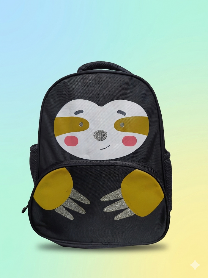 Little Sloth Hug Black Backpack