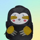 Little Sloth Hug Black Backpack